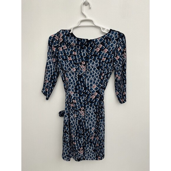 Boden Women Sheath Dress With Tie Size 8R Floral 3/4 Sleeves Zipper Back Viscose - Picture 3 of 14